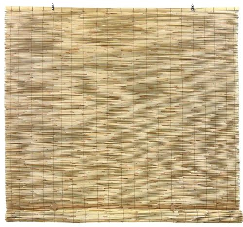 Bambus Rollo Fensterläden, Schnurloser Verdunkelungs-Bambusrollo Für Innen & Außen, 45 50 60 80 100 120 150 180 Cm Terrasse Bambus Jalousie Ohne Bohren