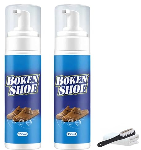 Suede Shoe Cleaner,Suede Trainer Cleaner with 4-Side Suede Brush, Suede Cleaner Removes Dirt & Stain, Shoe Cleaning Kit for White Shoes, Suede, Nubuck, Knit, Boots, Trainer, Sneaker, Leather