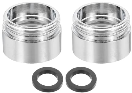 sourcing map 2Pcs Faucet Aerator Adapter, 1/2 Female to M22 Male with Washer, 15mm Length