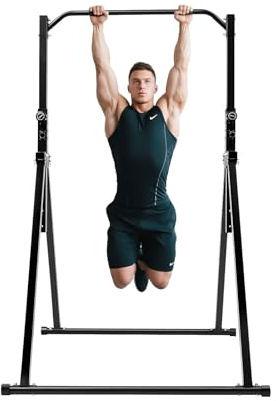 LKHDONG Freistehend Klimmzugstange Innen Turnstange Höhenverstellbar 175-230cm Turnreck Faltbar Power Tower Dip Station bis 200kg, Multifunktional Trainingsgerät