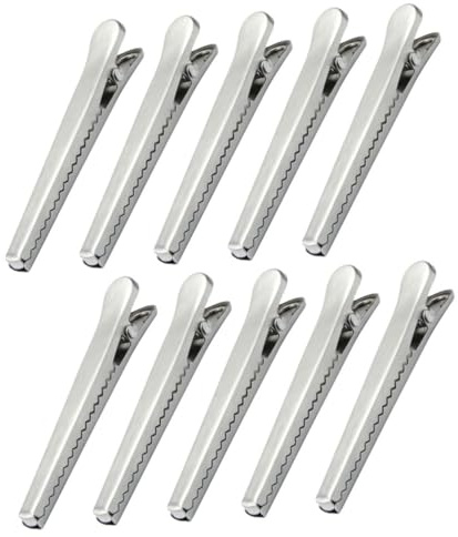 STOBAZA 10 pièces Lot de Pinces Sachets Acier Inoxydable Grand Modèle Clips Étanchéité Aliments avec Ressort Puissant Maintien Frais pour Cuisine Snack et Stockage Alimentaire