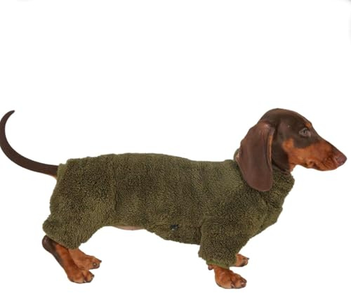 UOSIA Dackel-Overall, modischer Rollkragenpullover, 29 Beine, Lange Ärmel, Hund, Winter, Warmer Pullover, Mantel, dehnbarer Fleece-Einteiler, Pyjama für Mini-Dackel