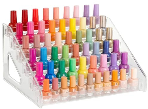 Nagellackorganisator 6 lager, akryl nagellackhylla, transparent makeuporganizer för nagellack, parfym, läppstift & essentialoljor