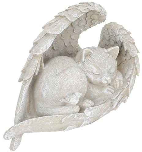 Alipis Pierre Commémorative pour Chat en Résine, Statuette Ange pour Animal de Compagnie, Décoration Jardin Résistante et Indéformable, Taille Pratique pour Intérieur et Extérieur