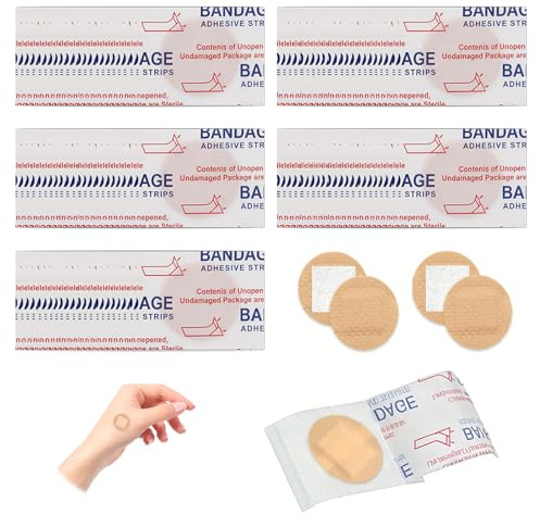 500 Piezas Tiritas Redondas Pequeñas 25mm Transpirable Apósitos Redondos Pequeños Impermeable Fuerte Adherencia Adecuado para Pequeñas Heridas en Nariz, Manos y Codos