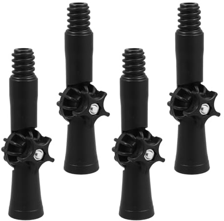 Operitacx Adaptateur pour Manche de Balai Réglable 4 Pcs Noir Joint Rotatif Fileté Américain, Connecteur Télescopique Multifonction pour Perche Extensible, Nettoyage et Peinture en