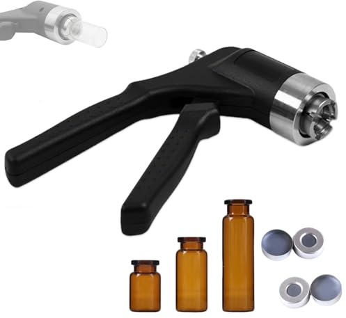 WuXQuuzlh Crimpadora de Viales, Crimpadora Manual de Viales, Crimpadora Manual para Frascos, Máquina de Taponado Manual 11mm/20mm, 20-30 Botellas/Min Crimper-20mm