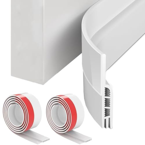 ATB-Foger 2 Pack Door Draft Excluder Strip Self Adhesive Rubber Under Door Seal Strip Soundproof Weather Stripping Draught Excluder for Bottom of Door for Doors 2 W x 39 L White