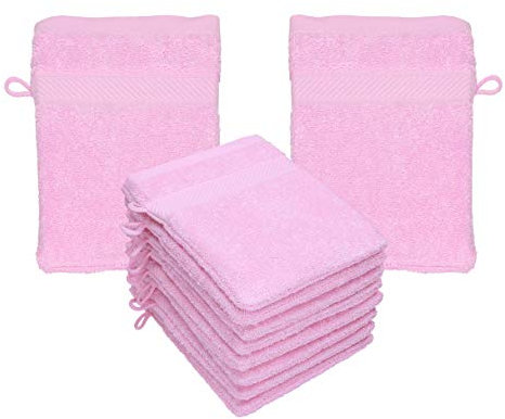 Betz Waschhandschuhe Palermo 10 Stück 16x21 cm – 100% Baumwolle 360g/m² – Weiche Frottee Waschlappen – Pflegeleicht & saugstark – Farbe rosé