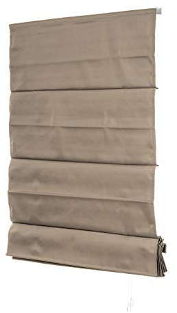 Ventanara® Raffrollo Raffgardine verdunkelnd Faltrollo raumverdunkelnd Blickdicht Thermorollo Sichtschutz (160 x 220 cm, Taupe)