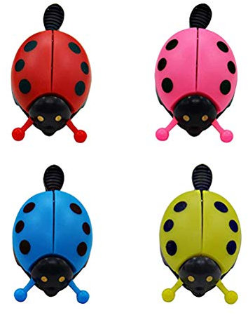 LIOOBO 4 stücke Fahrradklingel Horn mit Marienkäfer Form Kinder Fahrradklingel Ringer Fahrrad Zubehör