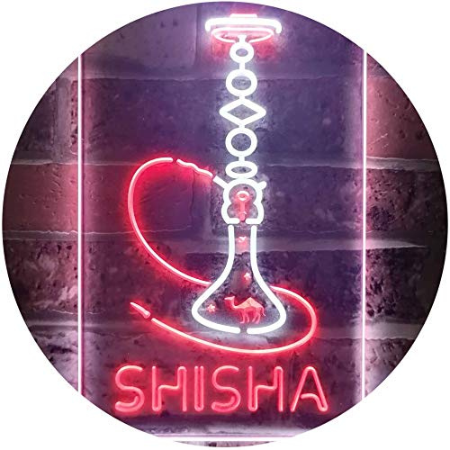 ADVPRO Hookah Shisha Shop Home Room Man Cave Décor Dual Color LED Barlicht Neonlicht Lichtwerbung Neon Sign Weiß & Rot 210 x 300mm st6s23-i3208-wr