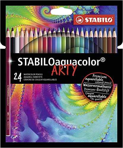 STABILOaquacolor - Matita colorata acquarellabile - ARTY - Astuccio da 24 - Colori assortiti