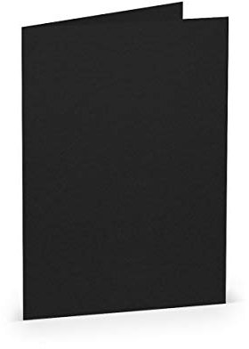 PAPERADO 75 Faltkarten DIN B6 - Schwarz gerippt - 220 g/m² - 12 x 16,9 cm - Blanko Doppelkarten Klappkarten Basteln Einladungskarten