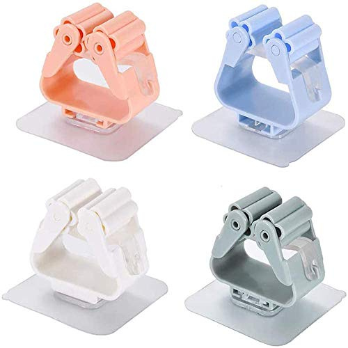8 Stück Besenhalterung Wand Selbstklebend, BETOY Wandhalterung Besen Halter, Mop Halter Einstellbar, Besenhalter wandhalterung, Mop und Broom Holder Organizer ideal für zur Mopp Besen Organisation