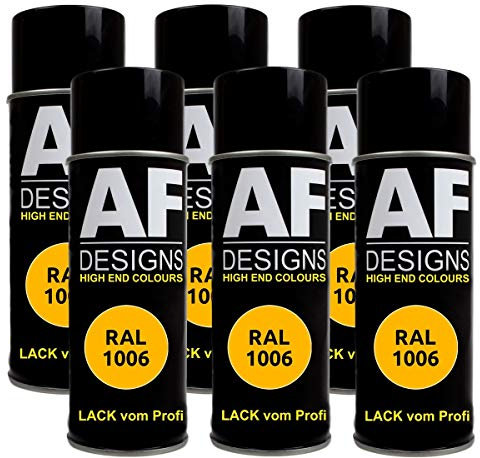 6X RAL vernice spray per auto, vernice colorata RAL 1006, giallo mais lucido