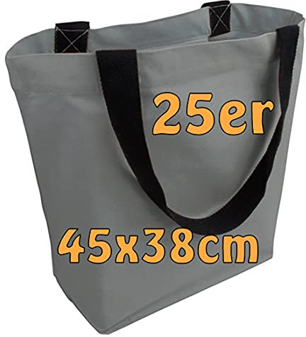 Cottonbagjoe stylische geräumige Tragetasche mit Innentasche und Reißverschluss Baumwolltasche Stofftasche Shopper Handtasche mit großem Boden Öko-Tex 100 Standard Zertifiziert, 45 x 38 x 10 cm