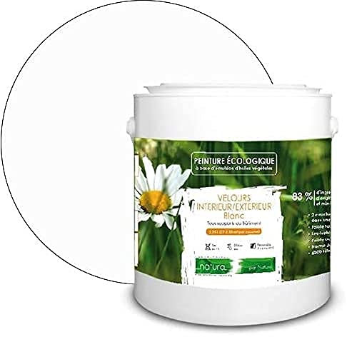 Natura Eco-Friendly Interior Exterior Velvet Look Natural Paint – 2.5L / 33m² [Energieklasse A+], Off White