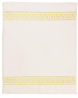 Belle Arti Badvorleger Badematte Duschvorleger aus Baumwolle in Beige Schwarz Weiß Gold mit Mäander Muster (beige, 50 x 70 cm)