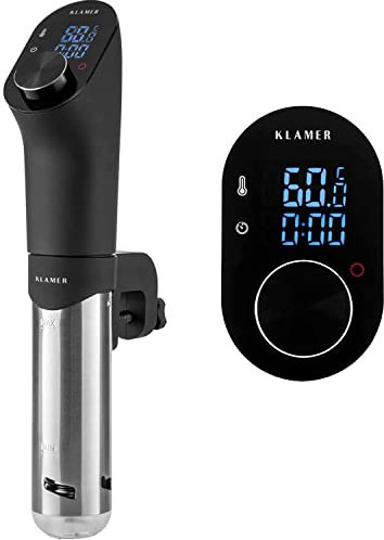 KLAMER Sous Vide Stick, 1200 Watt IPX7 wasserdichter Sous Vide Garer mit 3D Zirkulation und 20-95℃ Temperaturregelung, Schongarer Timerfunktion und LED Display