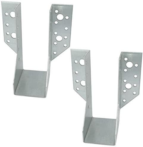 AERZETIX - C58630 - Juego de 2 Zapatos de viga con alas exteriores 51x135x75x2mm - zapato de vigueta con 32 agujeros - en acero galvanizado Z275