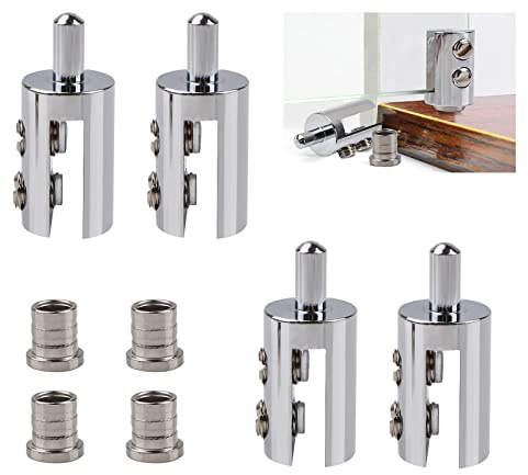 UFURMATE Glastürscharnier-Klemme, 4 Stück, rahmenlose Glastür-Scharniere, Glas-Schranktür-Clips mit Stift, verstellbare Messing-Klemmscharnier, Ersatz-Set für 3–5 mm freischwingende Glastür