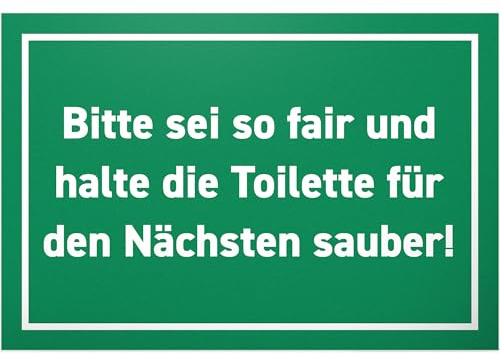 DankeDir! Haltet die Toilette für den Nächsten Sauber - Schild 30 x 20 cm - Wand Gäste WC Herren Deko Türschild Gästetoilette - WC Schild zum aufhängen Kloschild Klo Schild lustig