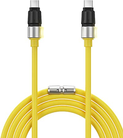 sharge USB C to USB C Cable, Phantom Type C Charging Cable for Gaming Keyboard Fast Charging Cable for MacBook, iPad Air 4, Samsung Galaxy, Pixel, Switch, LG, STORM2 and More (240W 3.9ft) (Yellow)