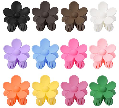 12 Piezas Pinza Pelo Flor Pequeña para Mujer Flores Pinzas Pelo Mini Pinzas para el Pelo Pinza de Pelo Bonita Antideslizante Accesorios para el Cabello Fino Medio Grueso
