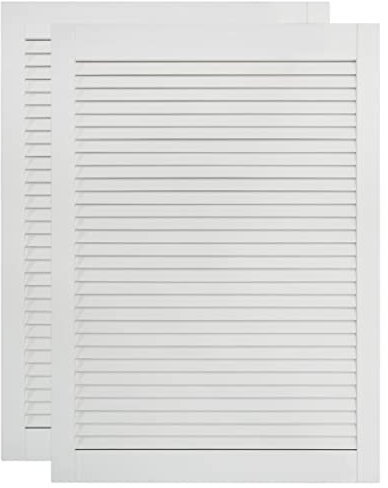 Bussandri Exclusive - Lamellentüren 2 Stk. Massivholz Kiefer Weiß 69x39,4 cm