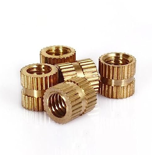 100 Stück/50 Stück/10 Stück M1 M1,2 M1,4 M2 M2,5 M3 M4 M5 M6 M8 M10 Messingeinsatzmutter Spritzguss Messing gerändelte Gewindeeinsätze Muttern-M5 50 Stück, Länge 12 mm
