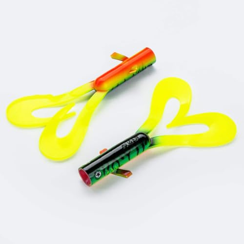 LMAB Drunk Dancer 12, 15, 18 & 23 cm - Doppel-Twister Angelköder - Gummiköder für: Hecht & Zander - Hechtköder Zanderköder - Kunstköder Twinler Pike