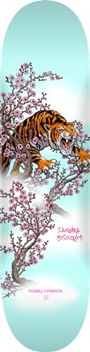 Powell Peralta Sakura Yosozumi Tiger Skateboard Deck, Light Blue, 8.25 x 31.95