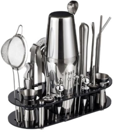 Set Cocktail Shaker Set Cocktail Set Di Attrezzi Da Bar Da 23 Pezzi Con Supporto In Bambù Kit Perfetto Per Barman Domestico Set Di Shaker Per Cocktail Per Un Drink Perfetto Kit Cocktail Cocktail Shake