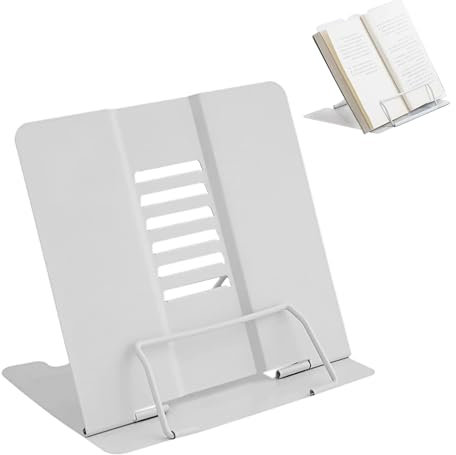 Bücherständer, Leseständer Metall, Leseständer Kochbuchhalter, Buchständer kinder für Büro Schule Bibliothek Zuhause Rezept Lehrbuch Dokument Musikbuch 20 x 19 cm Grau