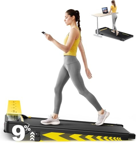 Laufband für Zuhause mit Neigung, 1-10 km/h Walking pad, Elektrisches Laufband mit Steigung, 2.5HP Walking Machine für Zuhause & Büro, Fernbedienung und App, Keine Montage Erforderlich