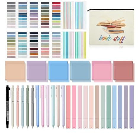 iFutniew Buch-Anmerkungs-Set, Federmäppchen, 300 Blatt, transparente Haftnotizen, für Buchliebhaber, Geschenk, Bücherwurm, Annotator, einfach zu bedienen, feine Verarbeitung