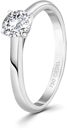 EDELIND Diamant Verlobungsring Damen Gold 750 - Diamantring 0.05-1 Ct GIA-zertifiziert aus Weißgold - mit Geschenkbox - Symbol der Liebe