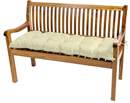 TexDeko® Garden Bankauflage Outdoor Polsterauflage 100x40x8 cm Sand | In- & Outdoor, wasserabweisend, UV-beständig, Bankpolster gesteppt, formstabiles Sitzpolster mit Vließmantel, für Gartenbank