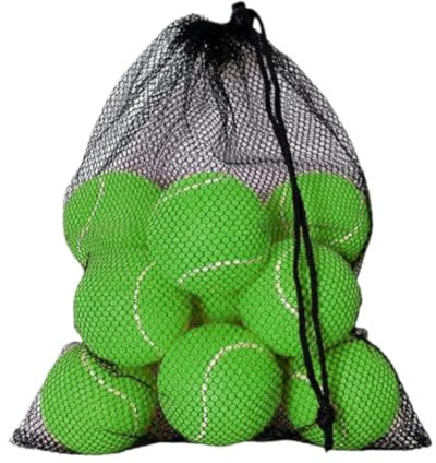 LOVIVER 12x Tennisbälle Haustier Hund Spielbälle 64mm Durchmesser Elastische Übungsbälle Trainingsbälle für Anfänger Unterhaltung, GRÜN
