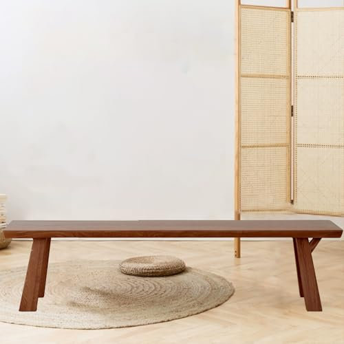 Extra lange Holzbank, Bettbank aus massiver Eiche im Eingangsbereich, Esszimmerbänke für Tische, Esszimmerbank aus Holz im Bauernhausstil für Eingangsbereich, Küche, Wohnzimmer, Nachttisch, Eingang, B