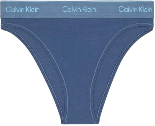 Calvin Klein kvinnors höga ben tanga LV00QF8524 tanga, blå (mörk denim), XL, Blå (mörk denim), XL