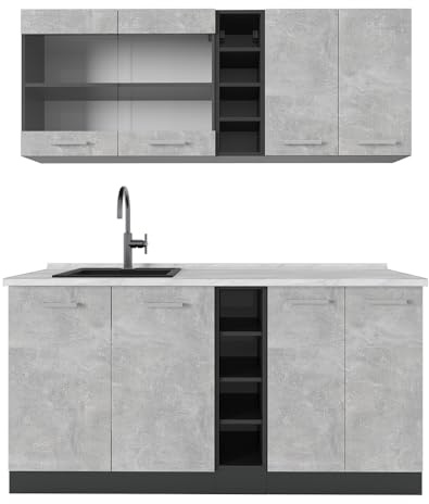 ViccoEnskilt kökR-Line,Betong/antracit,160 cm, AP Marble