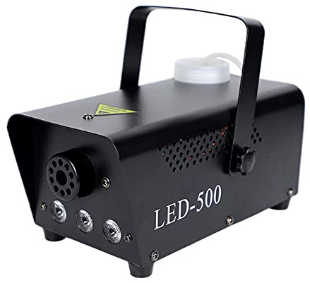 Nebelmaschine, Nebel Maschine mit Kabelloser Fernbedienung UND LED Licht, 500 W Stabil & Tragbar, Passend für Halloween Weihnachten Hochzeitsfeiern & Bühnenauftritte (Black)
