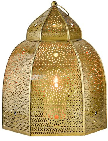Marrakech, portacandela orientale, in metallo, Aftal, 30 cm, lanterna marocchina, moderna come decorazione per balcone, giardino o soggiorno, decorazione da giardino per esterni