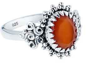Anello con pietra preziosa rossa corniola, anello in argento sterling 925 per donne e ragazze, gioielli fatti a mano, bellissimo anello con corniola, regalo di amicizia per lei, taglia 9