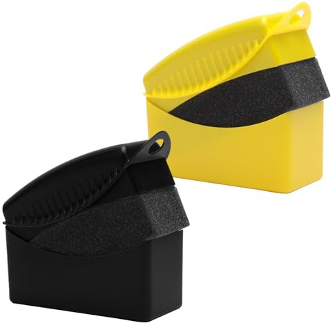 2 Pièces Éponge de Polissage de Voiture, Tampon Applicateur Voiture de Cire pour Pneus, Tampons applicateurs de pneus de Voiture Outils de Brosse Éponges Tampon de Nettoyage de Pneu de Voiture
