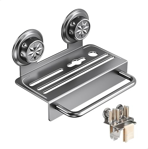 Ceppo Portacoltelli, Porta Coltelli Cucina da Parete con Ventosa, Ceppo Coltelli con 5 Fessure e Supporto Strofinacci, Universal Staccabile Kitchen Knife per Tutti i Coltello, Facile Pulizia
