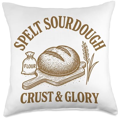 Spelt Sourdough Crust and Glory Rustic Bakery Design Throw Pillow