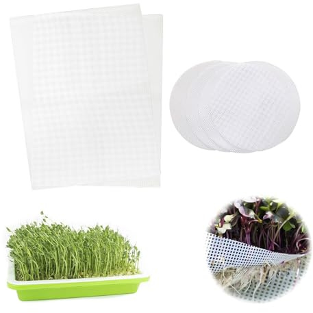 Tutuone Lot de 6 tapis de germination de graines en silicone, coussinets de germination hydroponique réutilisables pour la croissance des micropousses - Coussinets de culture hydroponique coupables